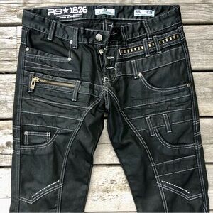 RAGSTAR | 1826 Black Button Fly Jeans 34x31